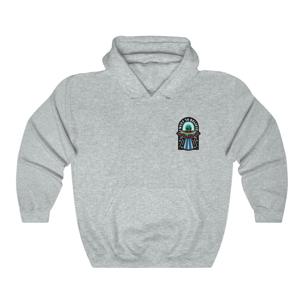 Hoodie Ash / L BELIEVE IN ALIENS HOODIE trust trustrustrust
