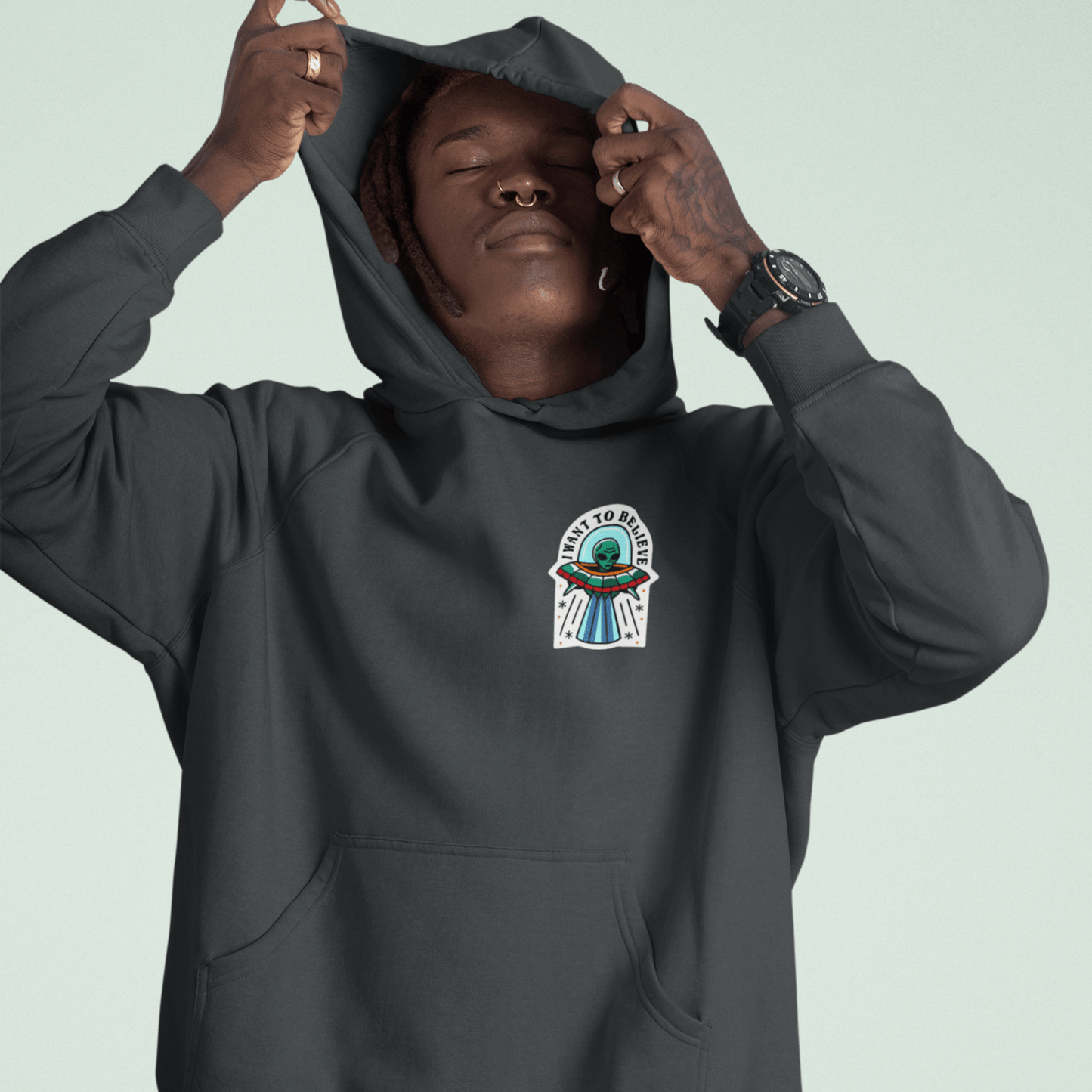 Hoodie BELIEVE IN ALIENS HOODIE trust trustrustrust
