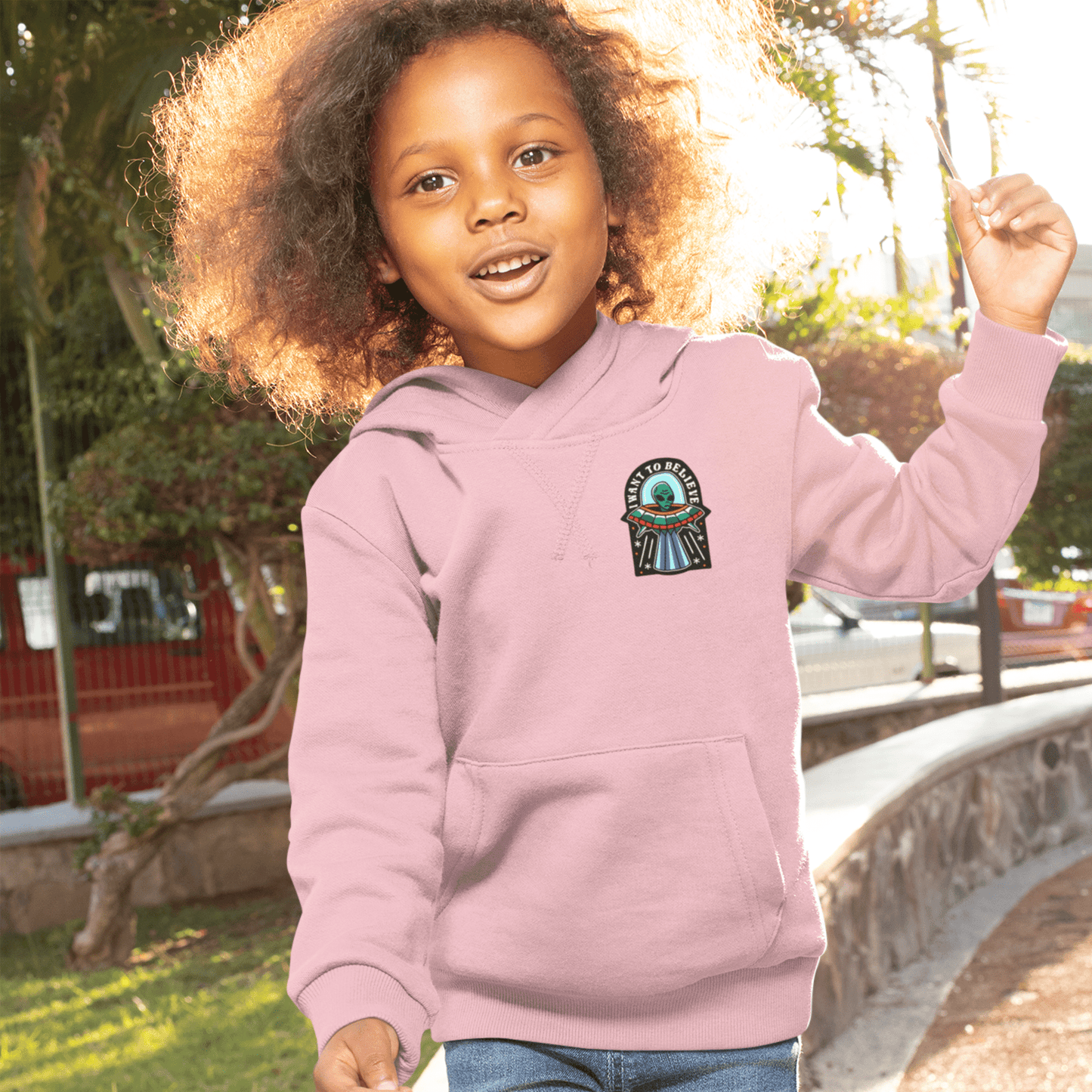 Kids clothes BELIEVE IN ALIENS YOUTH HOODIE trust trustrustrust