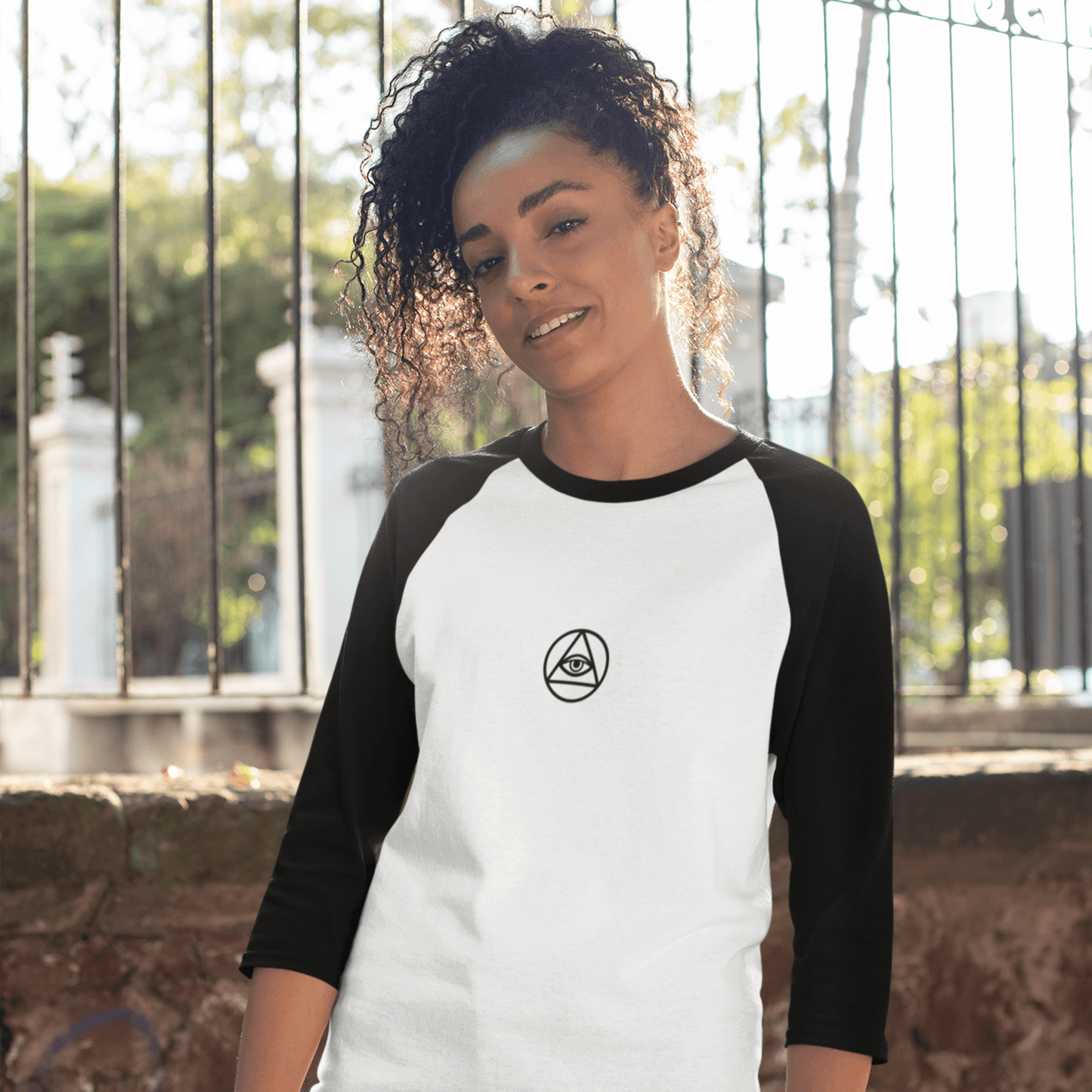 Long-sleeve EYE OF PROVIDENCE BASEBALL TEE trust trustrustrust
