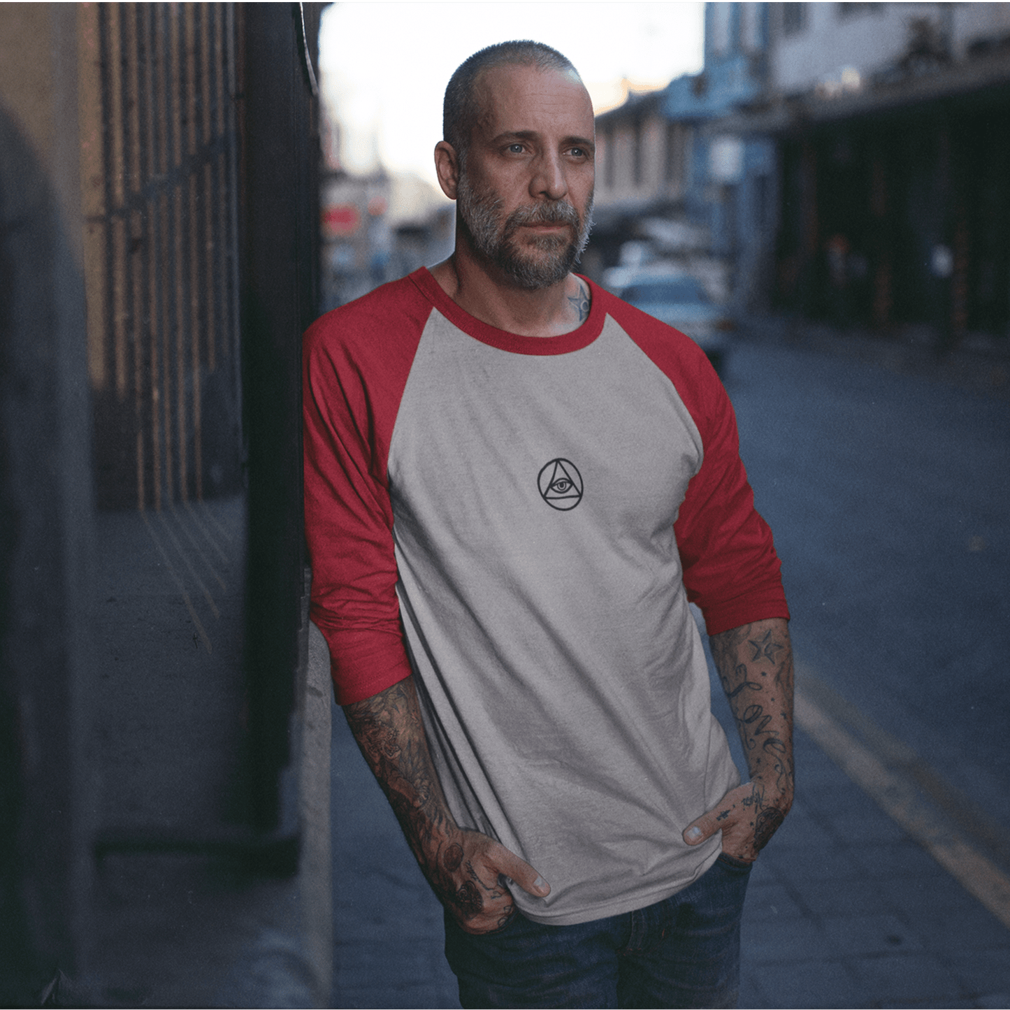 Long-sleeve EYE OF PROVIDENCE BASEBALL TEE trust trustrustrust