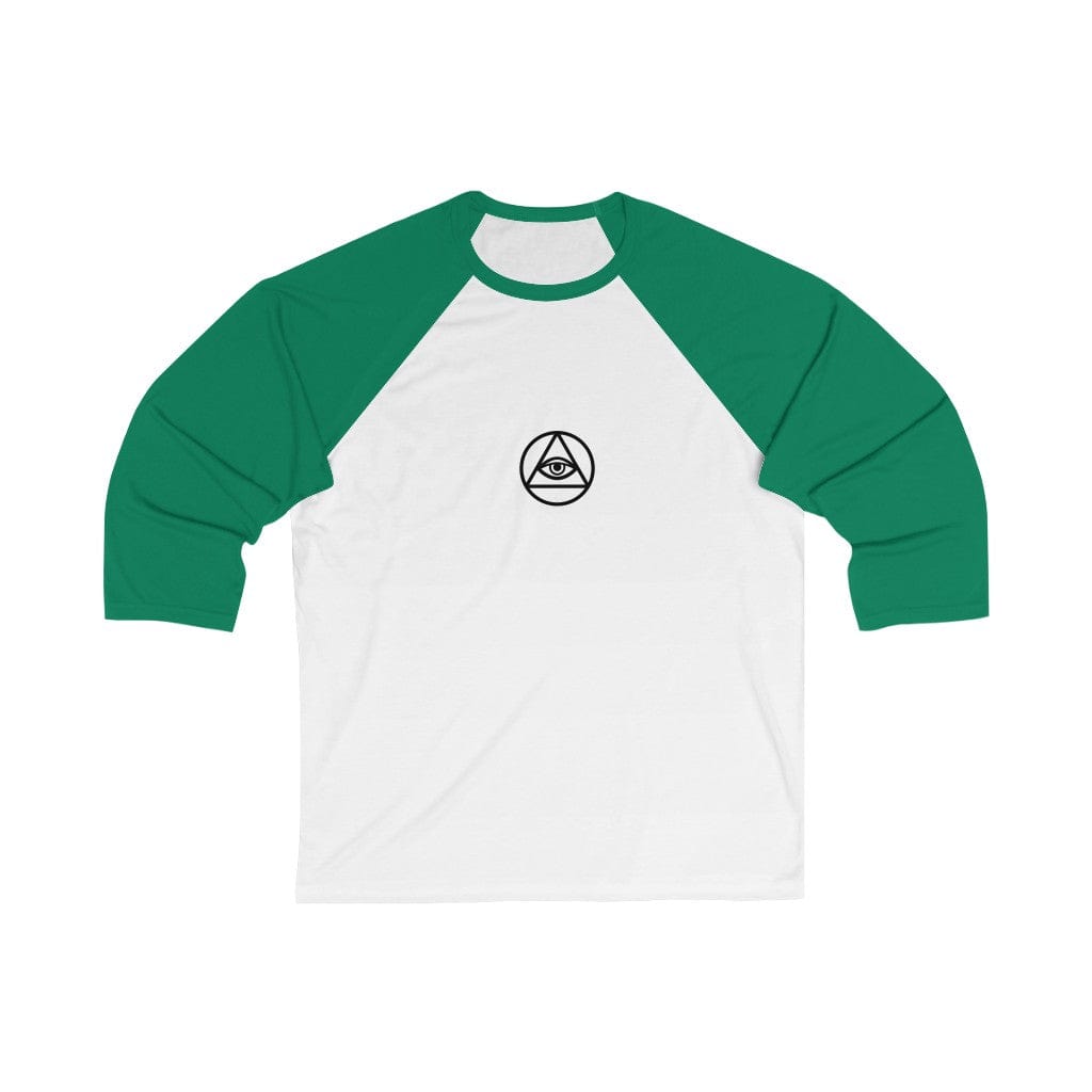 Long-sleeve White/ Kelly / XS EYE OF PROVIDENCE BASEBALL TEE trust trustrustrust