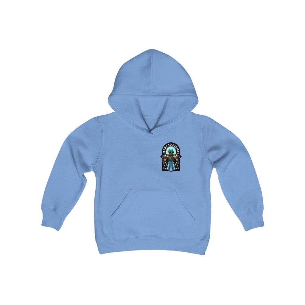 Kids clothes Carolina Blue / S BELIEVE IN ALIENS YOUTH HOODIE trust trustrustrust