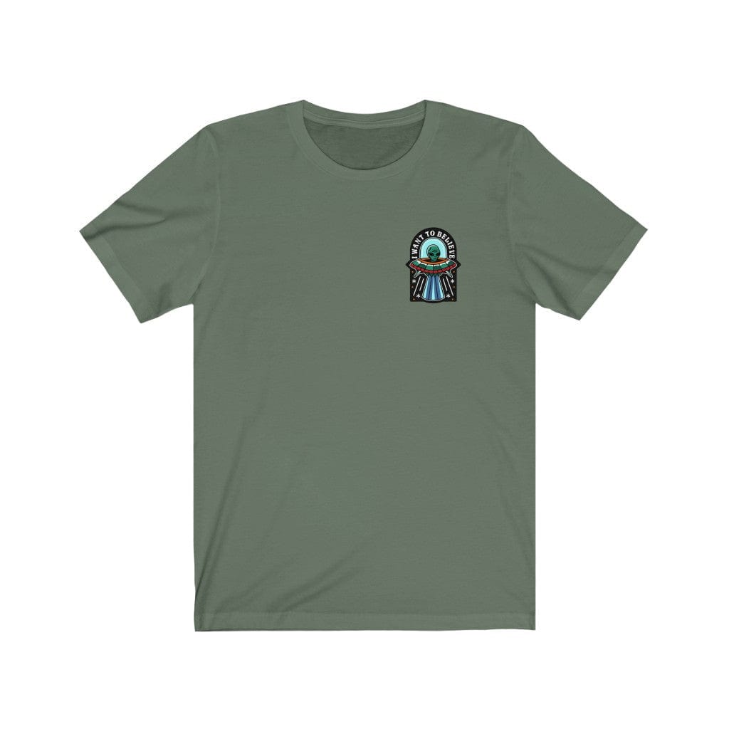 T-Shirt Military Green / S BELIEVE IN ALIENS T-SHIRT trust trustrustrust